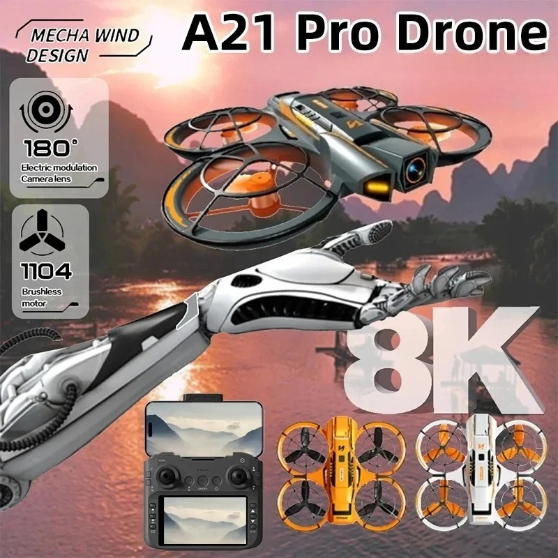 Drone Multispectral - オリジナルA21 Proドローン 4KプロフェッショナルFPV 8K HDデュアルカメラ WiFi