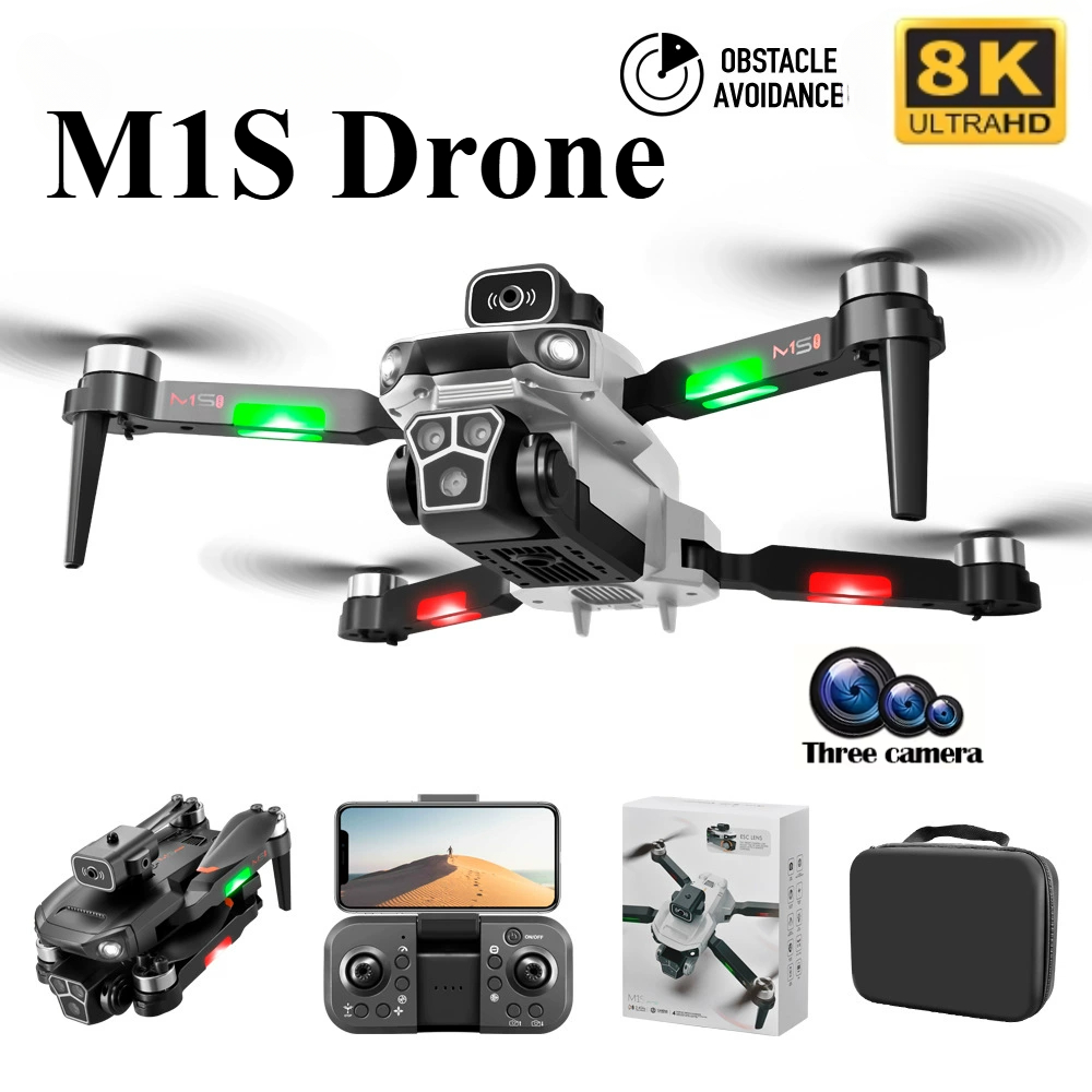 Drone Multispectral - M1Sドローン 8Kプロフェッショナル トリプルカメラ 障害物回避機能付き 折りたたみ式RCクアッドコプタードローン ブラシレスモーター