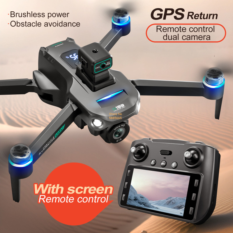 Drone Mapping - リモコン付きクワッドコプタードローン,障害物回避,LEDスクリーン,ブラシレス,GPS,追跡,デュアルカメラ8k,wifi 5g,fpv,2km