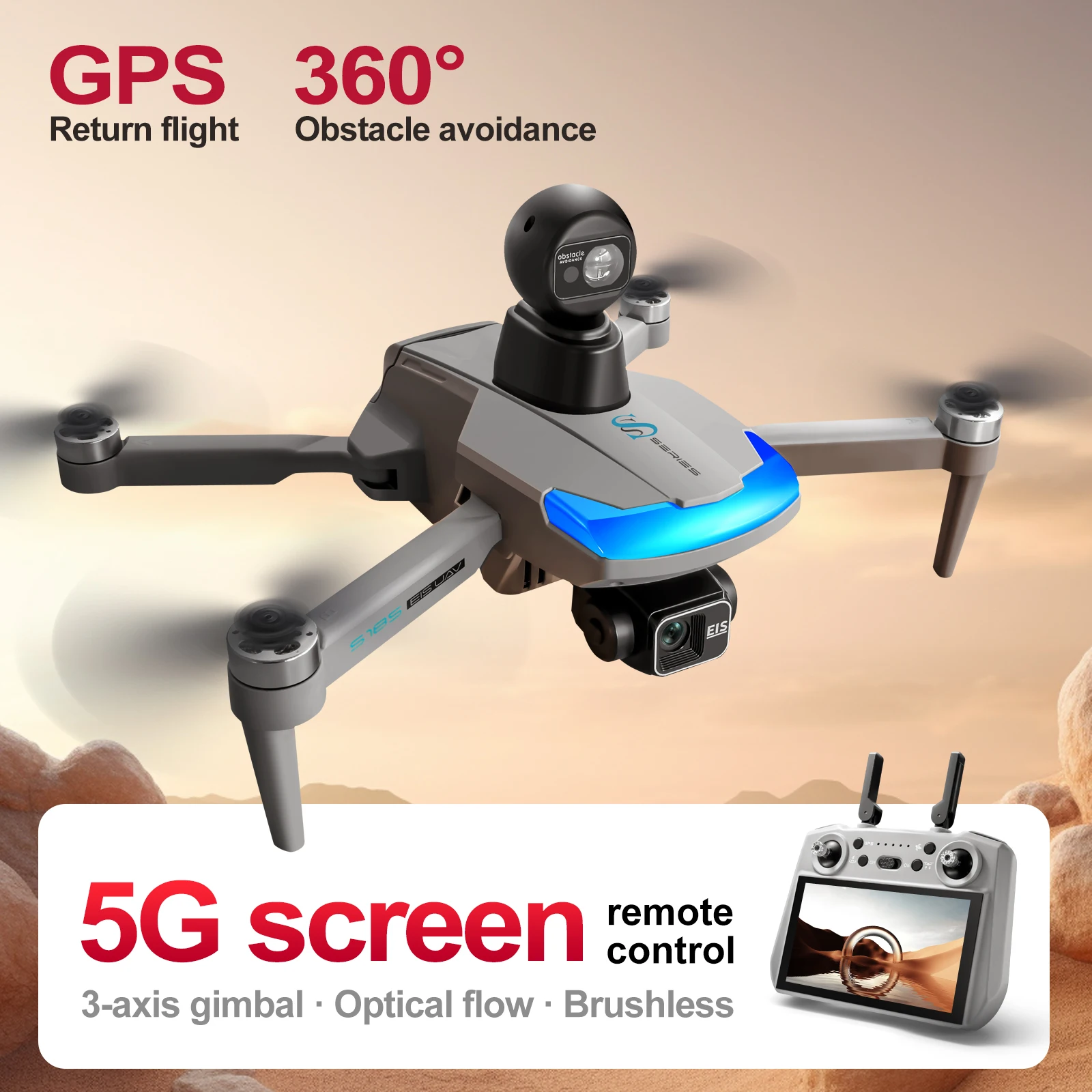 Drone Multispectral - S185 プロフェッショナルドローン 2.7K HD デュアルカメラタッチスクリーン付き 3