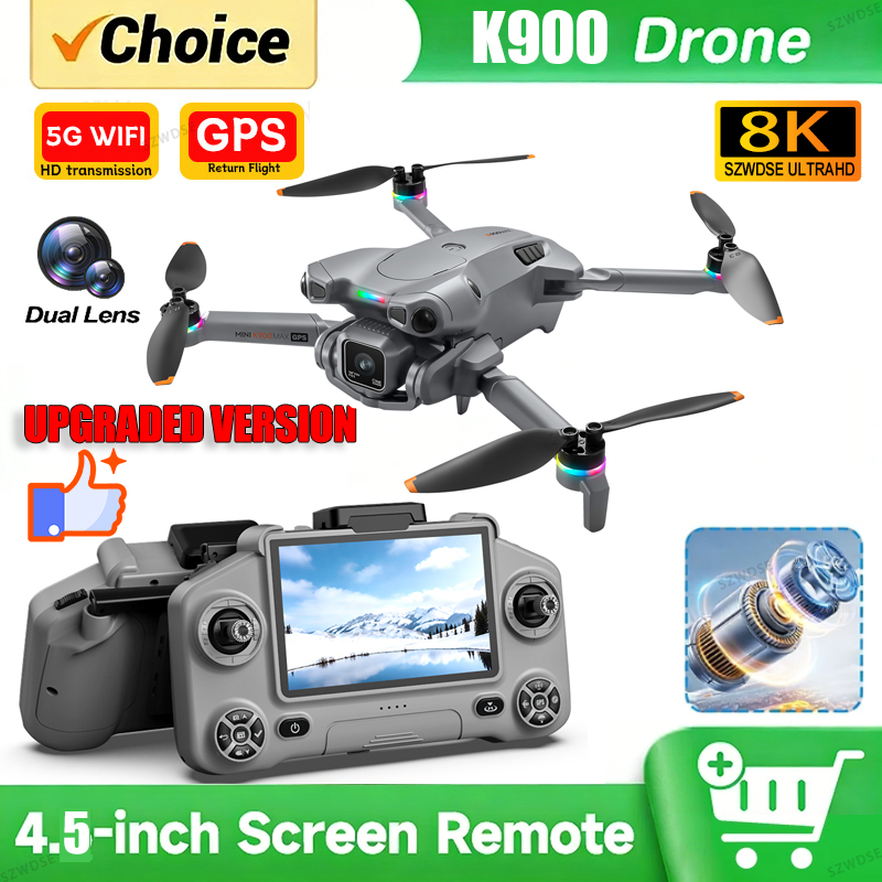 Drone Multispectral - 新型K900 MAX GPSドローン、4KプロフェッショナルHDカメラ搭載、5G FPV、ブラシレスモーター、オプションの障害物回避システム、エアドロップ機能付き