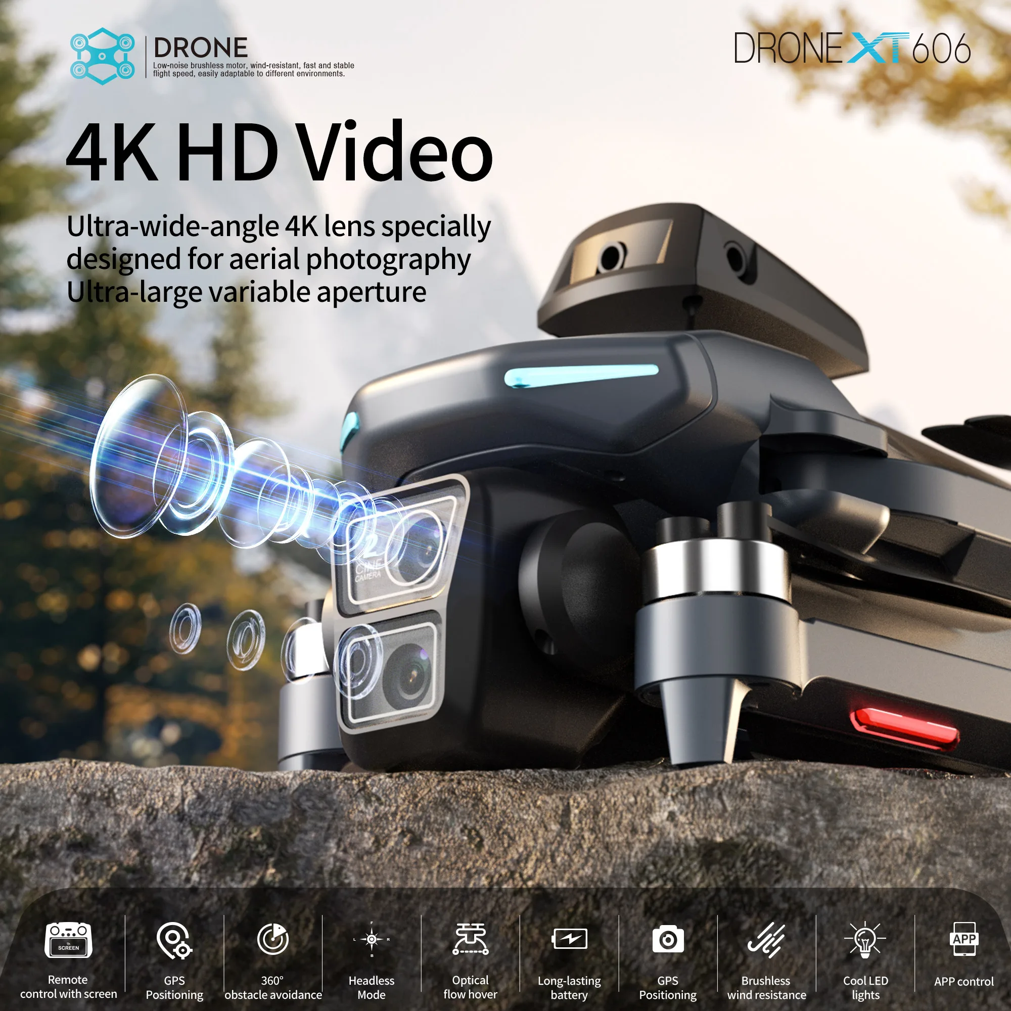 オリジナルXT606ドローン プロフェッショナル 8K HD - Drone Multispectral のレビューと価格