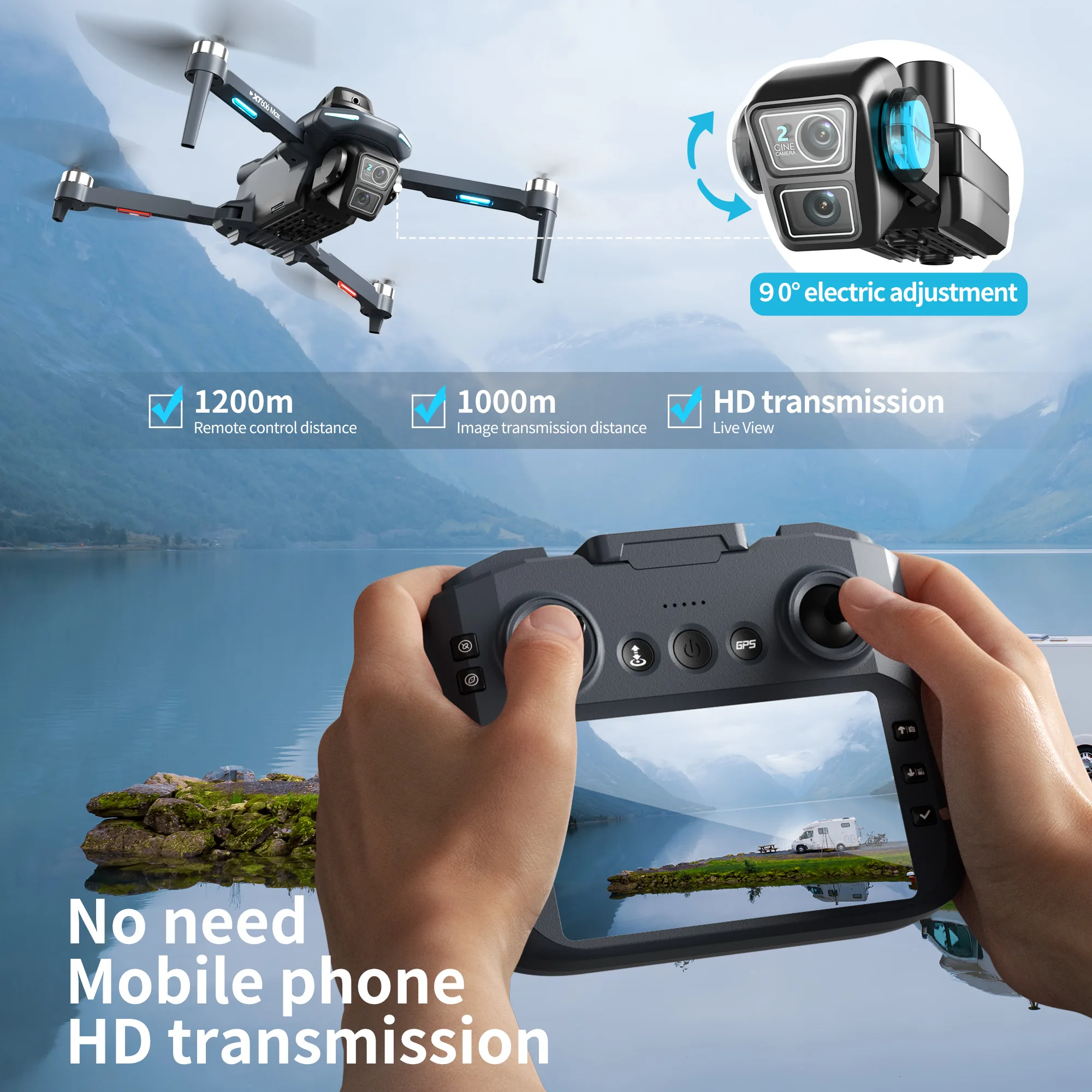 オリジナルXT606ドローン プロフェッショナル 8K HD - Drone Multispectral のレビューと価格