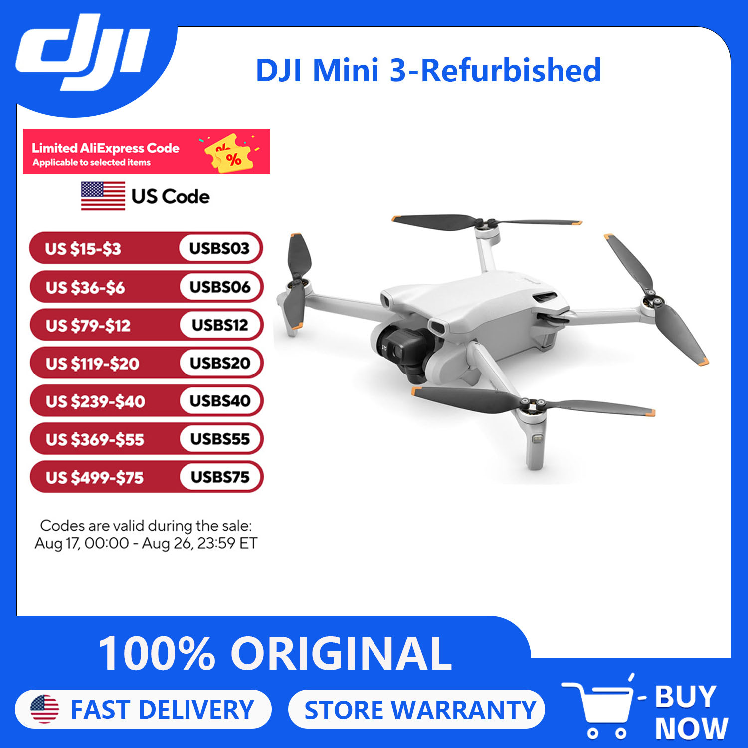 大人向けカメラ付きDJI Mini 3ドローンのリファービッ - Drone Video Production のレビューと価格