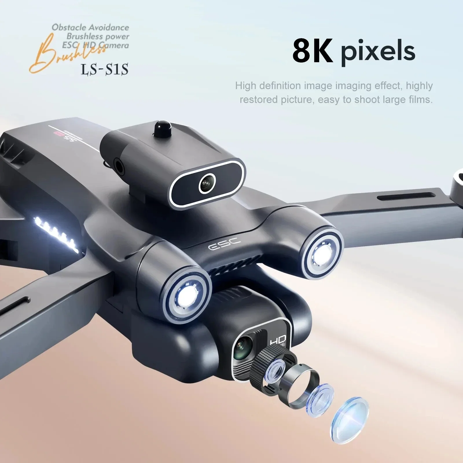 プロのブラシレスモーター付きドローン,GPS付きクワッドコプ - Drone Cinematic のレビューと価格